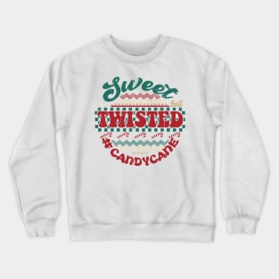 Sweet But Twisted CandyCane, Retro Christmas Crewneck Sweatshirt